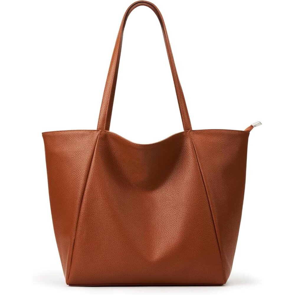 Vegan Leather Tote Bag Large Travel Work Purse Oversize Shoulder Bag Women